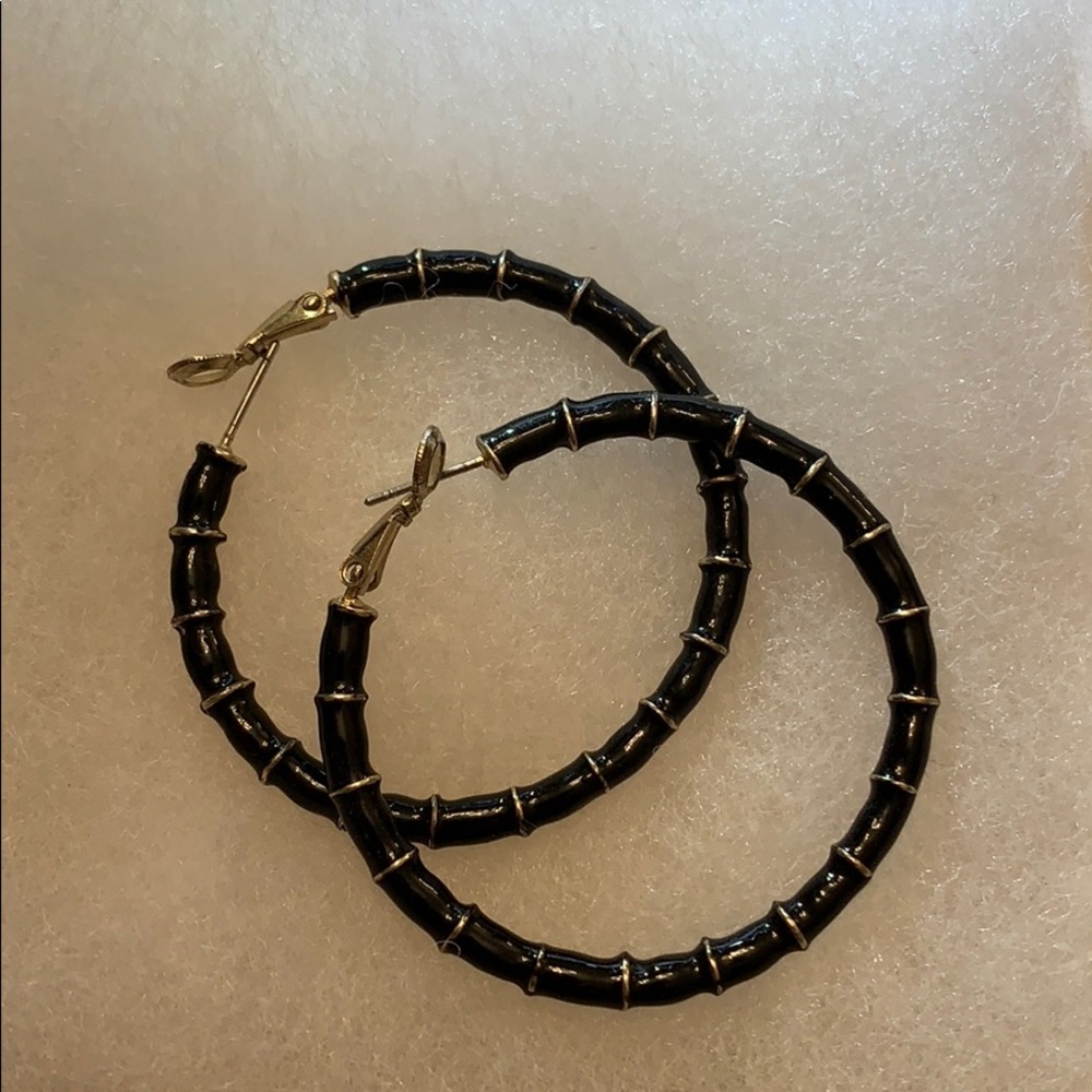 Black enamel Hoops